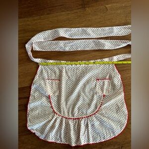 Vintage White Apron With Small Red Flowers